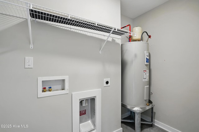 utility room with water heater
