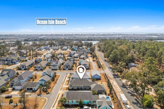 aerial view featuring a residential view