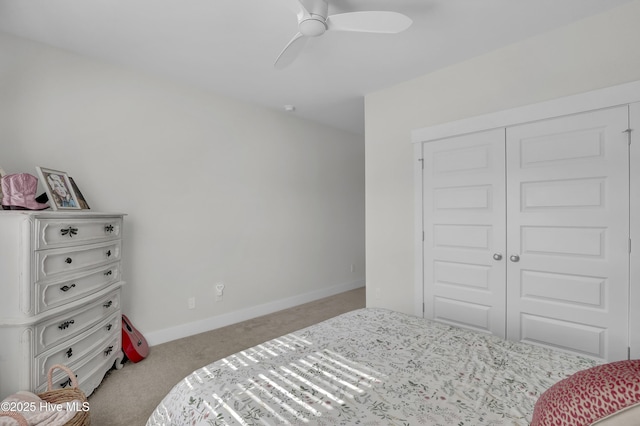 410 Sugar Cv, Wilmington, NC 28411 - carpeted bedroom featuring a closet and ceiling fan