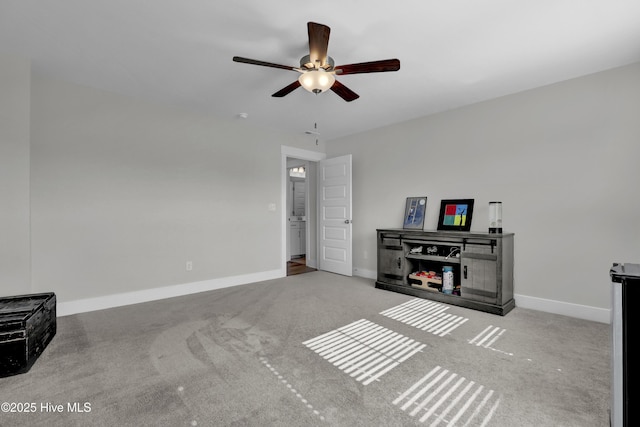 410 Sugar Cv, Wilmington, NC 28411 - living area with a ceiling fan and carpet floors
