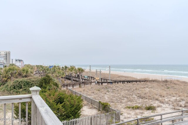 107 Carolina Beach Ave S, Carolina Beach, NC 28428 - view of water feature with fence and a view of the beach