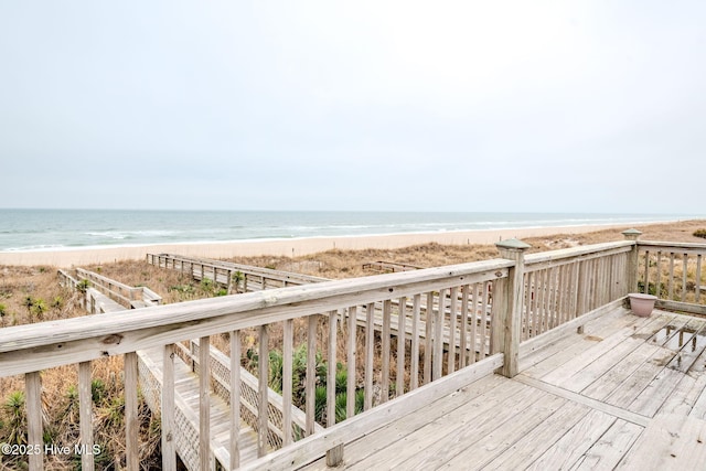 107 Carolina Beach Ave S, Carolina Beach, NC 28428 - wooden terrace featuring a beach view and a water view