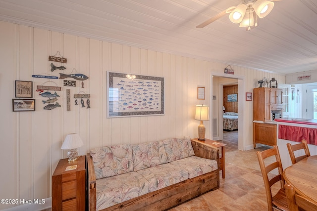 107 Carolina Beach Ave S, Carolina Beach, NC 28428 - living area featuring a ceiling fan