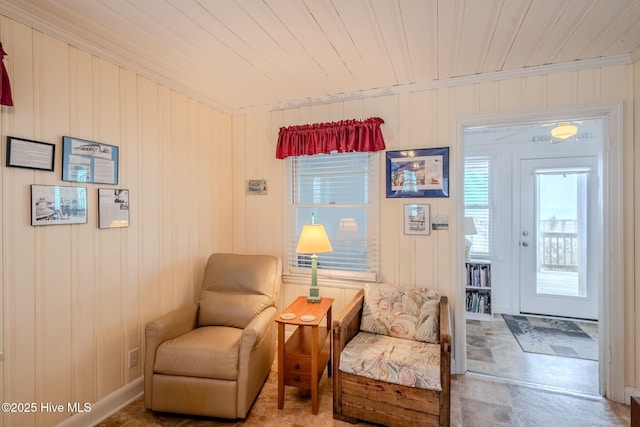 107 Carolina Beach Ave S, Carolina Beach, NC 28428 - living area with wooden walls and wood ceiling