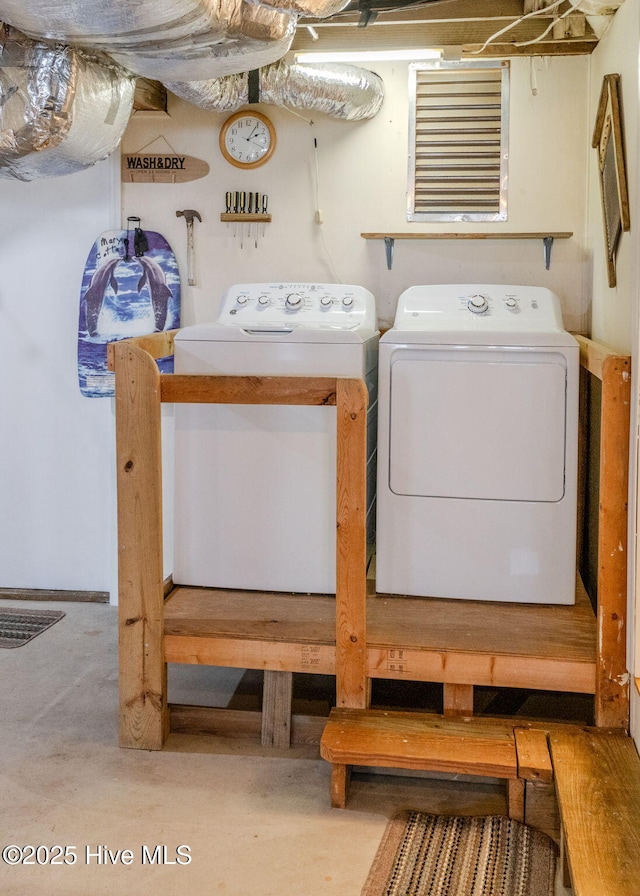 107 Carolina Beach Ave S, Carolina Beach, NC 28428 - laundry room featuring washing machine and clothes dryer and laundry area