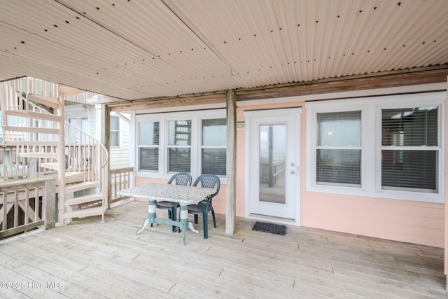 107 Carolina Beach Ave S, Carolina Beach, NC 28428 - deck with outdoor dining area and stairs