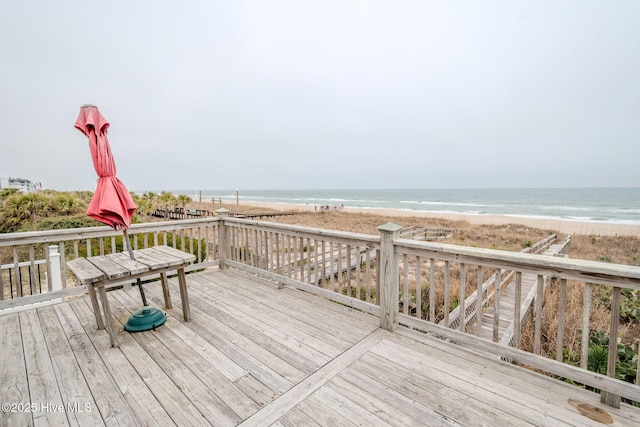 107 Carolina Beach Ave S, Carolina Beach, NC 28428 - wooden terrace featuring a beach view and a water view