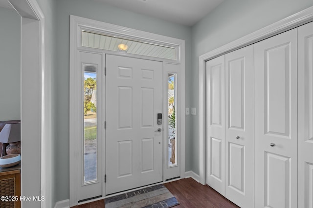 1203 Strange Ct, Morehead City, NC 28557 - foyer with dark wood-style flooring and baseboards
