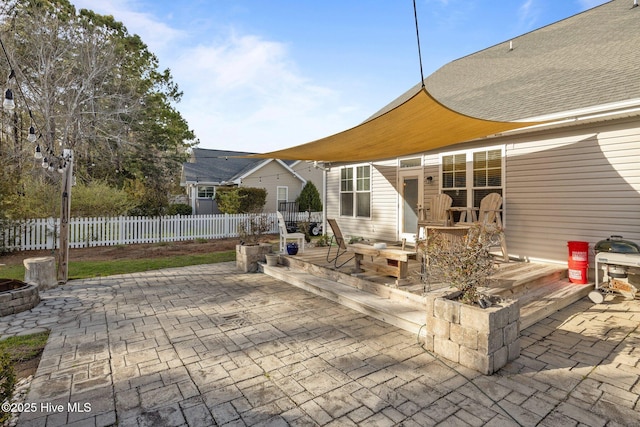 1203 Strange Ct, Morehead City, NC 28557 - view of patio / terrace with fence and a deck