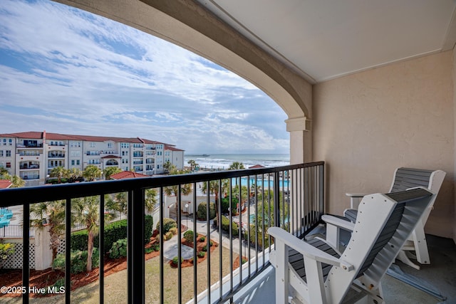 balcony with a water view