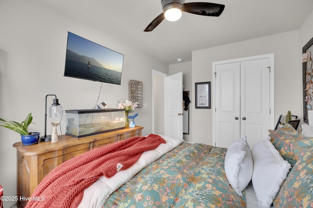 3659 Roseblossom Dr, Leland, NC 28451 - bedroom featuring a closet and ceiling fan