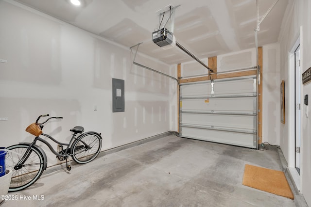 3659 Roseblossom Dr, Leland, NC 28451 - garage with electric panel and a garage door opener