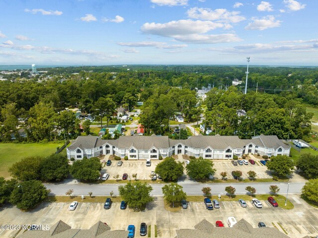 405 Commerce Ave Unit A, Morehead City, NC 28557 - aerial perspective of suburban area featuring a nearby body of water and a notable bridge