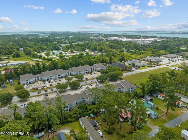 405 Commerce Ave Unit A, Morehead City, NC 28557 - birds eye view of property with a residential view and a water view