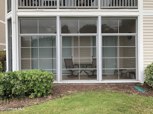exterior space with a balcony