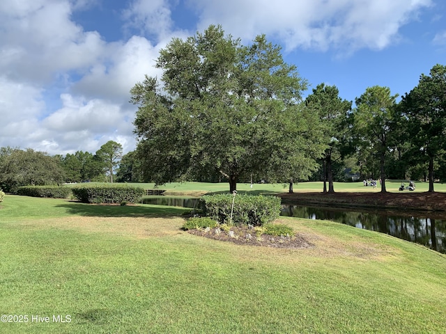 view of yard featuring a water view