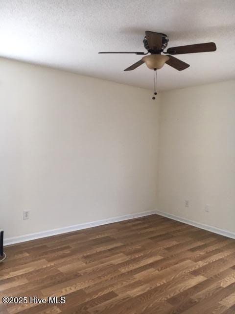 1008 S 10th St, Wilmington, NC 28401 - unfurnished room featuring wood finished floors, baseboards, ceiling fan, and a textured ceiling