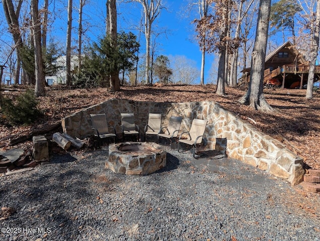 details with an outdoor fire pit
