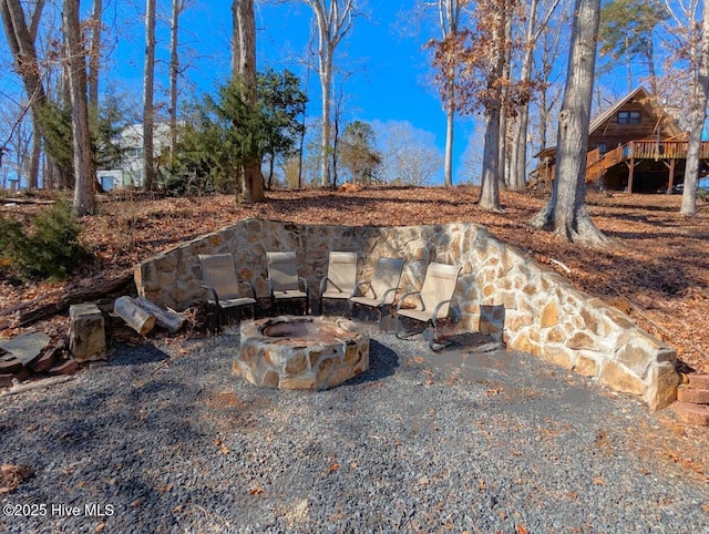 exterior details featuring a fire pit