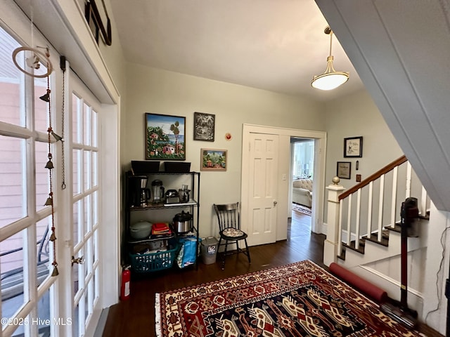 204 N Granville St, Edenton, NC 27932 - foyer featuring stairs, wood finished floors, and french doors