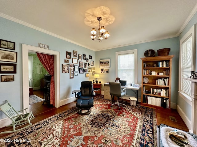 204 N Granville St, Edenton, NC 27932 - office space featuring visible vents, wood finished floors, and ornamental molding