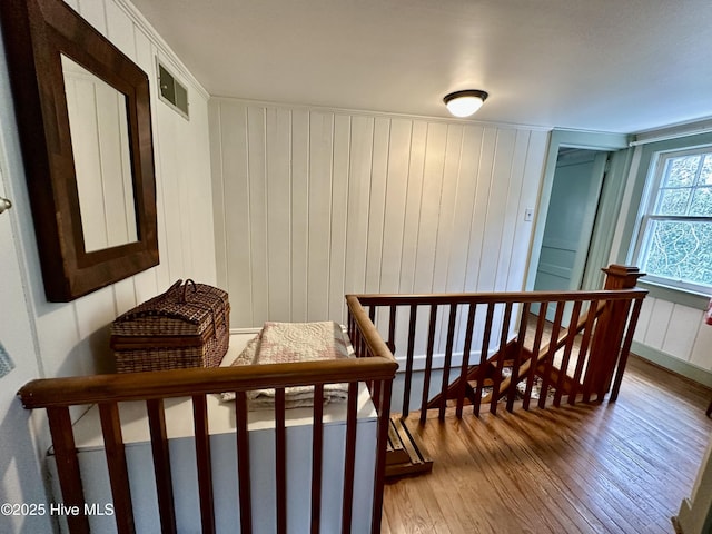 204 N Granville St, Edenton, NC 27932 - stairway with visible vents and hardwood / wood-style flooring