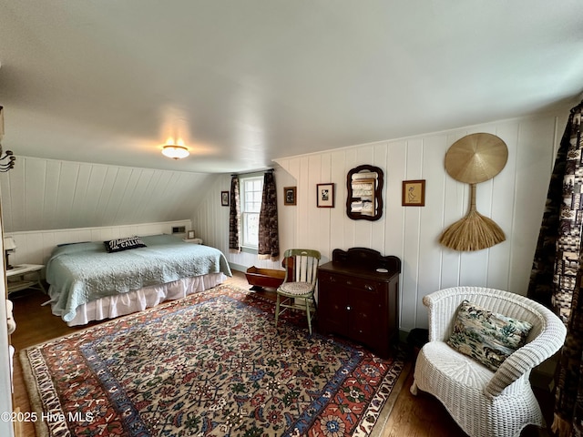 204 N Granville St, Edenton, NC 27932 - bedroom featuring vaulted ceiling and wood finished floors