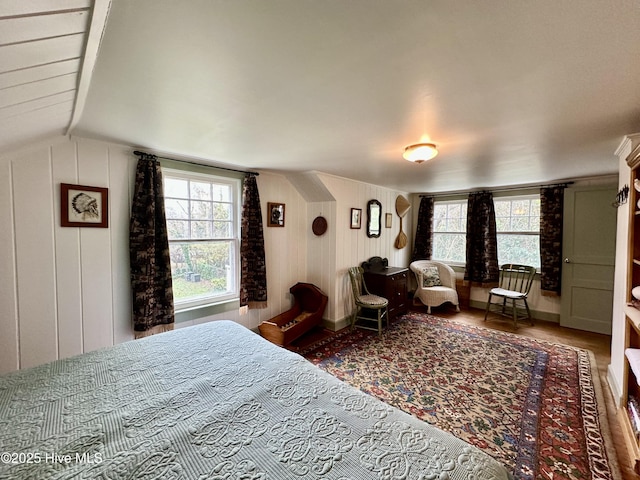 204 N Granville St, Edenton, NC 27932 - bedroom with lofted ceiling and wood finished floors