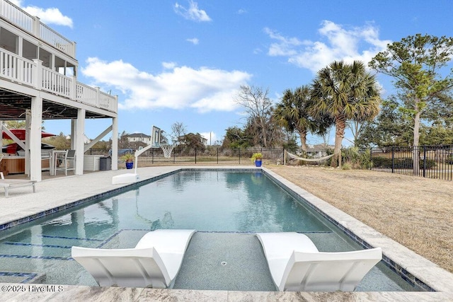 42 Harbour Village Ter, Hampstead, NC 28443 - view of pool featuring a fenced in pool, a patio area, and fence