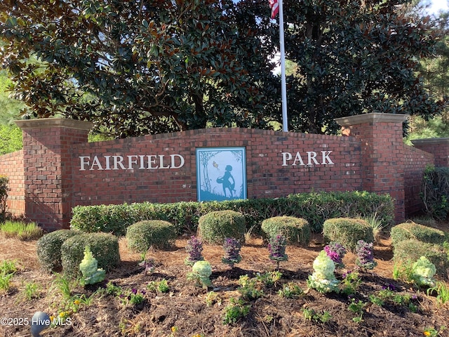 view of community sign