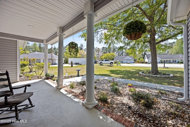 115 Marie Ct, Havelock, NC 28532 - view of patio with a residential view and covered porch