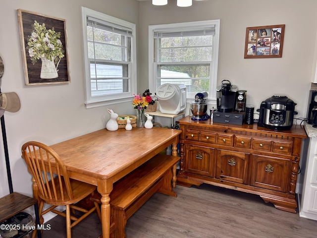 dining room featuring light wood-style flooring