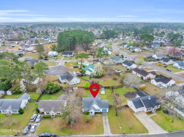 aerial view featuring a residential view