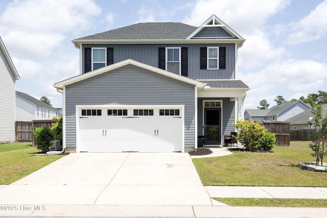 view of front facade with board and batten siding, driveway, and a garage