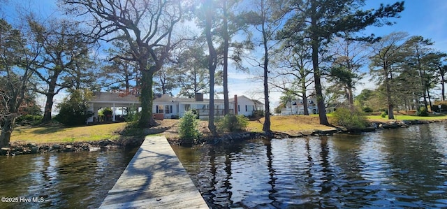 6693 NC-92, Bath, NC 27808 - dock area featuring a yard and a water view