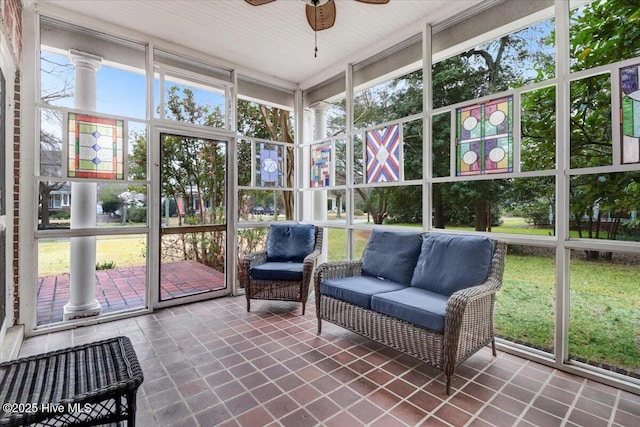 705 Park Ave, Goldsboro, NC 27530 - sunroom with a ceiling fan