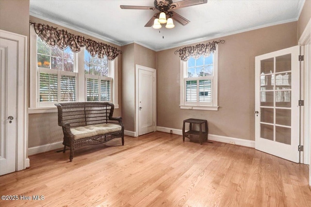 705 Park Ave, Goldsboro, NC 27530 - unfurnished room featuring ornamental molding, baseboards, ceiling fan, and wood finished floors