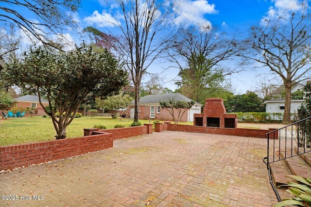 705 Park Ave, Goldsboro, NC 27530 - view of patio / terrace with exterior fireplace