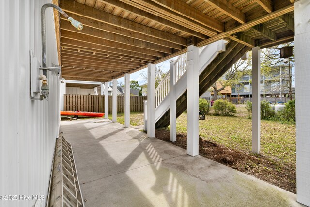 604 Fourth St S, Carolina Beach, NC 28428 - view of patio / terrace with stairs