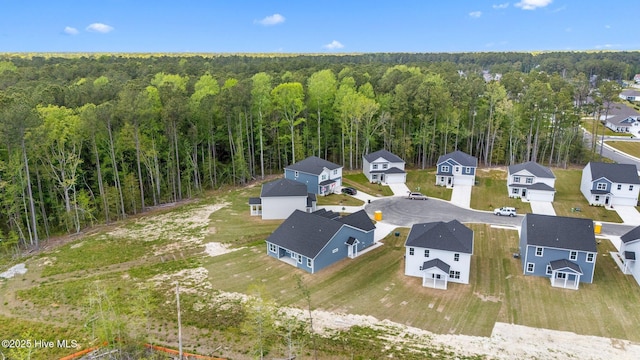 1007 Tawney Trce, New Bern, NC 28562 - aerial view of residential area featuring a heavily wooded area