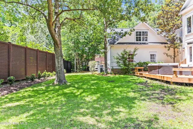 6932 Runningbrook Ter, Wilmington, NC 28411 - view of yard with a wooden deck