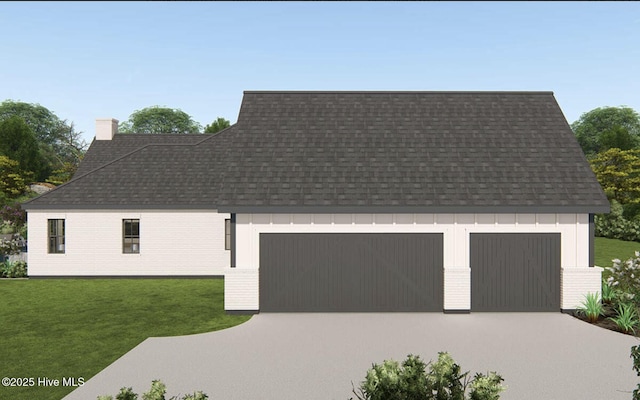 103 Chesterfield Dr, Pinehurst, NC 28374 - view of front facade with a shingled roof, a garage, concrete driveway, and a front yard