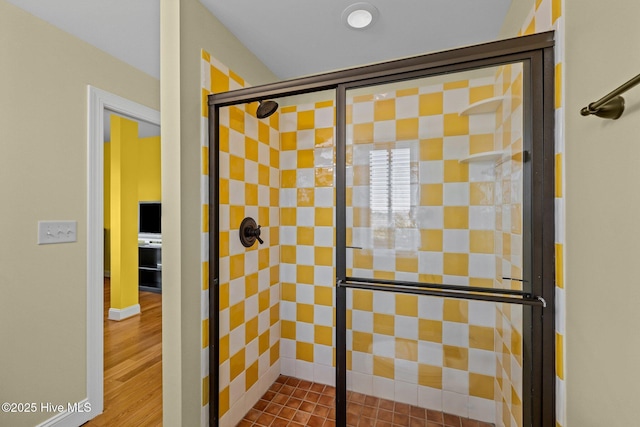 interior space featuring a shower stall