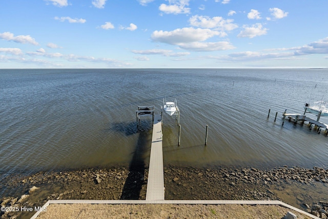 exterior space with a dock