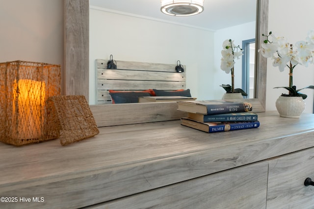 interior space featuring crown molding