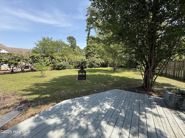 1123 Mill Run Rd, Sneads Ferry, NC 28460 - deck with a lawn and fence