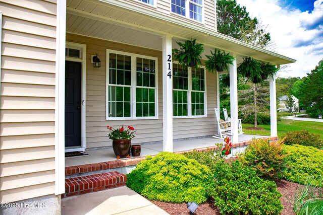 214 Green Trees Dr, New Bern, NC 28560 - view of patio with a porch and a residential view