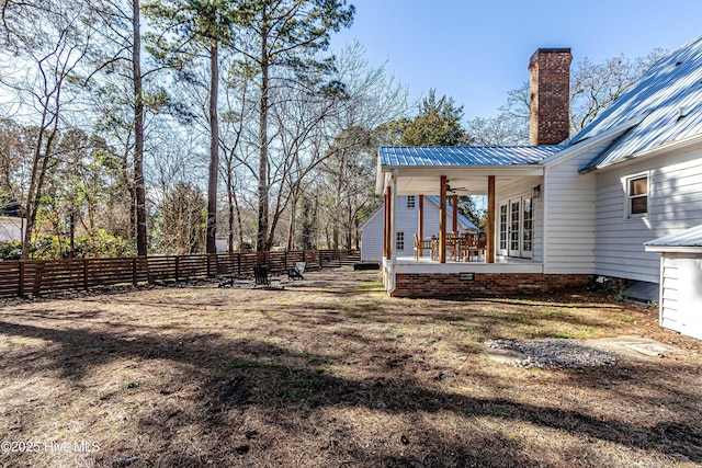 view of yard with a patio and fence