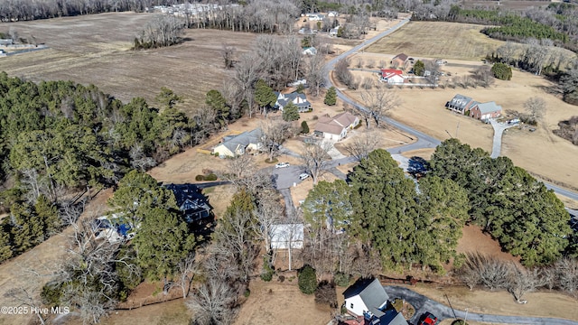 bird's eye view with a rural view