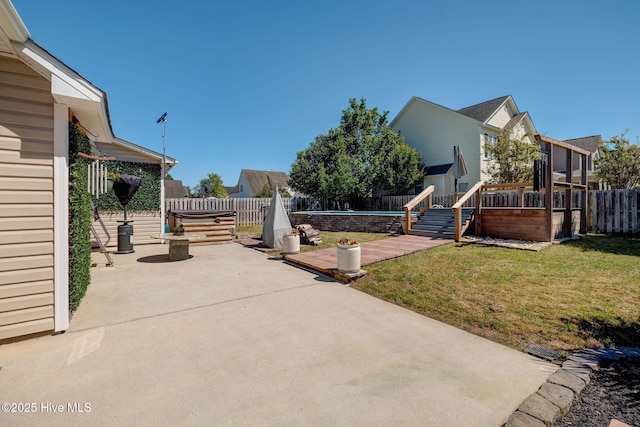 view of patio / terrace featuring a fenced in pool and a fenced backyard